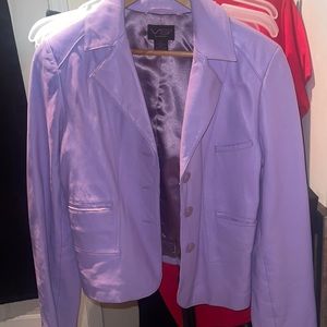 Lavender Vakko leather coat